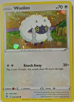 Pokemon TCG Wooloo 222/264 HD Swirl Cosmos Holo Bleed Error Rare 🌀✨ - Image 1