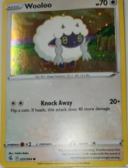Pokemon TCG Wooloo 222/264 HD Swirl Cosmos Holo Bleed Error Rare 🌀✨ - Image 4
