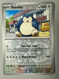 Pokemon TCG * SV Twilight Masquerade * 136/167 Snorlax REVERSE HOLO Uncommon NM - Image 1