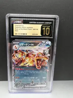 🔥Pokemon Charizard ex 2023 JPN Ruler of the Black Flame 066/108 CGC PRISTINE 10 - Image 1