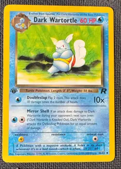DARK WARTORTLE 46/82 UC TEAM ROCKET POKEMON FIRST EDITION LP/NM - Image 1
