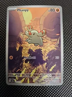 Pokemon TCG Phanpy Illustration Rare Holo Card 205/191 Sv08: Surging Sparks - Image 1