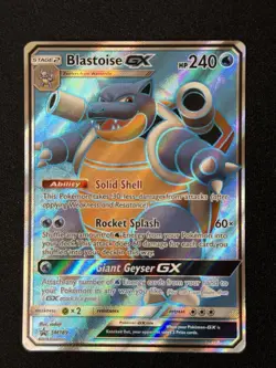 Blastoise GX SM189 - Black Star Promo - Full Art Ultra Rare Pokemon Card - LP - Image 1