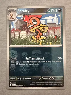 Pokemon TCG Card Scrafty 058/086 White Flare Master Ball Holo *English* - NM - Image 3