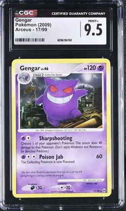 CGC 9.5 MINT+ Gengar 2009 Arceus 17/99 Pokemon Card - Image 1