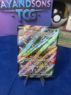 Espathra EX 214/091 Shiny Holo Rare Paldean Fates Pokemon Card NM - Image 1