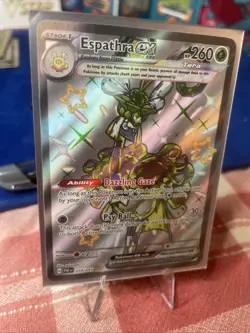 Espathra EX 214/091 Shiny Holo Rare Paldean Fates Pokemon Card NM - Image 3
