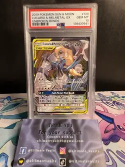 Pokemon TCG: Lucario & Melmetal GX Tag Team Unbroken Bonds Card 120/214 PSA 10 - Image 1