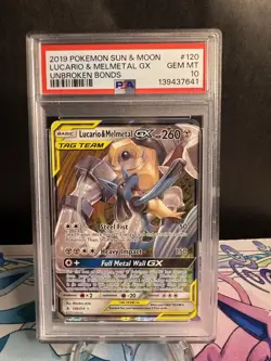 Pokemon TCG: Lucario & Melmetal GX Tag Team Unbroken Bonds Card 120/214 PSA 10 - Image 2