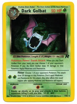 Pokemon Card: Dark Golbat HOLO 7/82 Team Rocket Set Vintage Rare! GD - Image 1