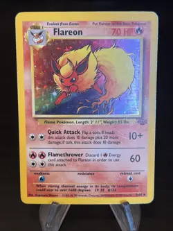 Pokemon TCG Flareon Jungle 3/64 Holo Unlimited Holo Rare HP !!! - Image 2