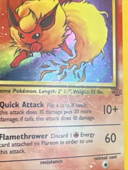 Pokemon TCG Flareon Jungle 3/64 Holo Unlimited Holo Rare HP !!! - Image 4