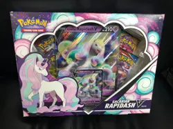 Pokemon TCG Galarian Rapidash V Collection Box - 4 Booster Packs.* Quick Ship * 820650808739 - Image 1