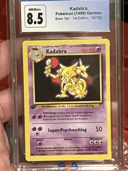 Pokemon German Base Set First Edition Abra, Kadabra, And Alakazam Graded - Image 4
