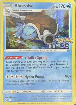 Pokemon TCG Blastoise 17/78 Pokemon GO Set Holo Rare Near Mint/Mint - Image 1
