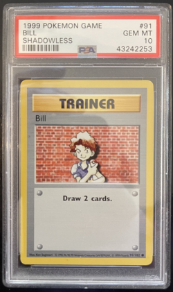 PSA 10 GEM MINT SHADOWLESS BASE SET BILL #91 1999 POKEMON WOTC - Image 1