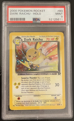 PSA 9 DARK RAICHU #83 HOLO 2000 POKEMON ROCKET - Image 1