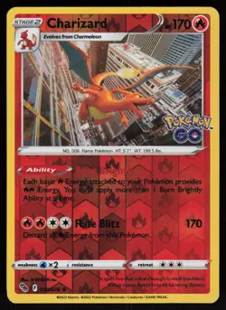 Charizard 010/078 Rare Pokemon GO Holo Reverse Holo Pokemon - Image 1