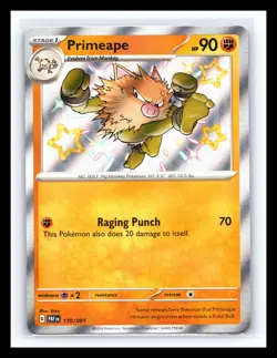 💥 Primeape - 170/091 Pokemon TCG SV: Paldean Fates Shiny Rare Holo 2024 - Image 1