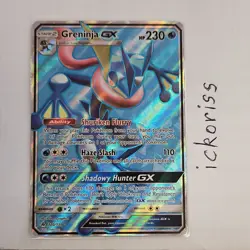Pokemon Greninja GX Ultra Rare Full Art Holo 120/131 Sm-Forbidden Light HP230 - Image 1