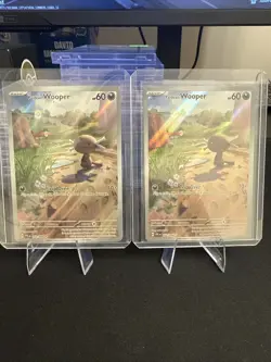 Paldean Wooper Illustration Rare Pokemon TCG SV IR Full Art Near Mint Lot of 2 - Image 1
