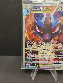 Pokemon TCG Lucario VSTAR SWSH291 Black Star Promo Full Art Sealed - Image 5