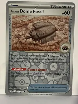 Antique Dome Fossil Reverse Holo 152/165 SV: Scarlet & Violet 151 NM Pokemon Fas - Image 1