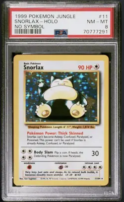 1999 Pokemon Jungle Snorlax Holo 11/64 PSA 8 - Image 1