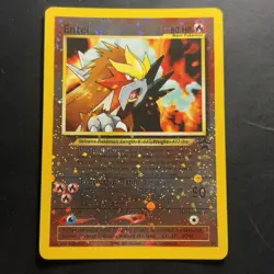 Pokemon Vintage Reverse Holo Swirl Promo #34 Entei WoTC Black Star - Image 1