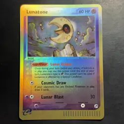 Pokemon Vintage Reverse Holo Lunatone 8/100 Sandstorm 2003 - Image 1