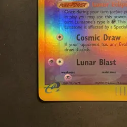 Pokemon Vintage Reverse Holo Lunatone 8/100 Sandstorm 2003 - Image 5
