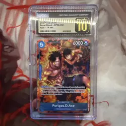Portgas D Ace OP08-052 Treasure Rare Royal Blood One Piece TCG CGC Pristine 10 - Image 1