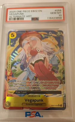 Vegapunk 2025 ONE PIECE English EB02 Alternate Art #056 PSA 10 - Image 1