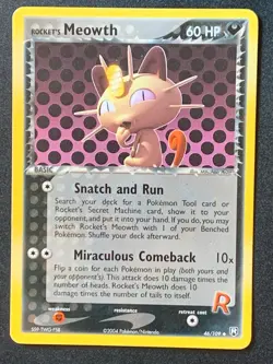 Meowth 46/109 EX Team Rocket Returns Uncommon pokemon card - Image 1