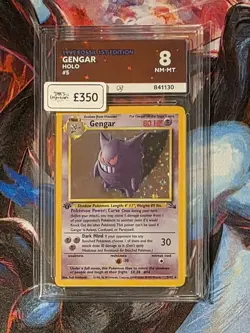 Ace 8 Gengar 1st Edition Holo Card Fossil 5/62 Graded Pokemon Card - Image 3