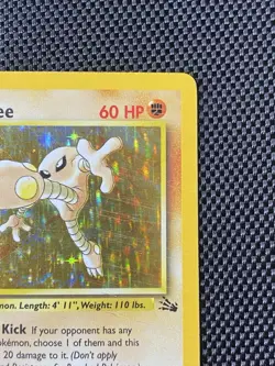 Pokemon TCG Hitmonlee 1999 Fossil Holo Card 7/62 Unlimited Holo Rare MP - Image 3