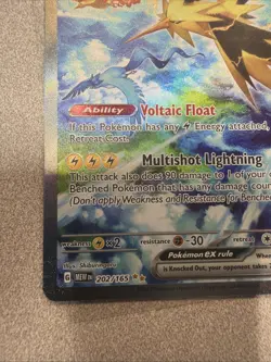 Pokemon TCG Zapdos EX Holo Card 202/165 Scarlet & Violet 151 NM Condition SIR - Image 5