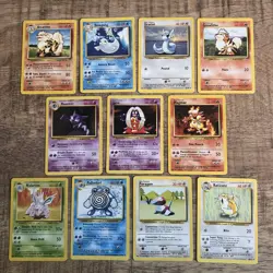 Pokemon TCG Base Set - 11 Card Uncommon Lot - All MP-NM Condition - Vintage 🔥 - Image 1