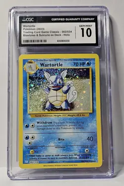 CGC 10 Wartortle 002/034 CLB Trading Card Game Classic Holo Pokemon - Image 1