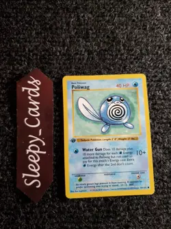 POLIWAG Pokemon Card - WOTC - 1st Edition - Base Set - Shadowless - 59/102 NM - Image 1