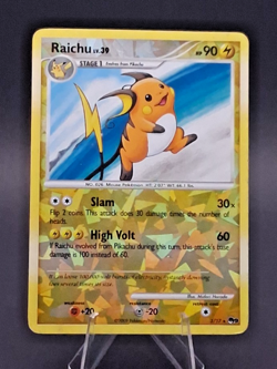 Raichu 3/17 POP Series 9 Cracked Ice Holo Rare Pokemon Card MP HGSS Era Vintage - Image 1
