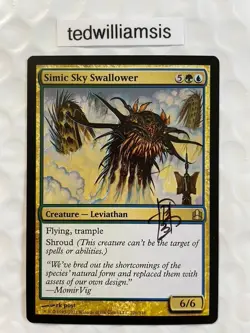 Simic Sky Swallower MtG Commander Signed Autographed rk post Lightly Played - Image 1