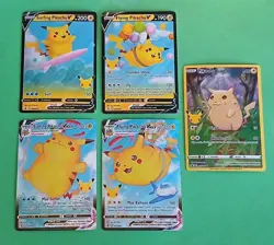 Pokemon Celebrations Flying Pikachu 007/025 Surfing Pikachu vmax Pikachu 005/025 - Image 1