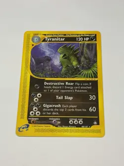 Tyranitar 40/147 Pokemon Card Aquapolis Non-Holo Rare WOTC English E Reader NM - Image 1