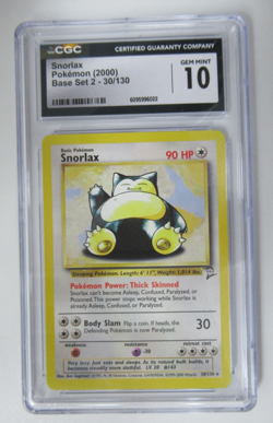 2000 Pokemon Base Set 2 Snorlax 30/130 CGC 10 Gem Mint - Image 1
