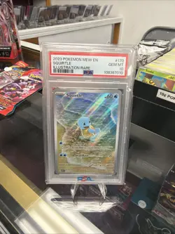 2023 Pokemon Mew EN Squirtle Illustration Rare #170 PSA 10 - Image 1