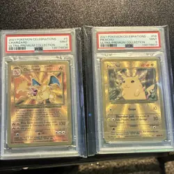 Pokemon Celebrations Ultra-Premium Collection Charizard & Pikachu PSA 9 2 Cards - Image 1