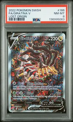 2022 POKEMON SWORD & SHIELD LOST ORIGIN #186 FULL ART/GIRATINA V PSA 8 - Image 1
