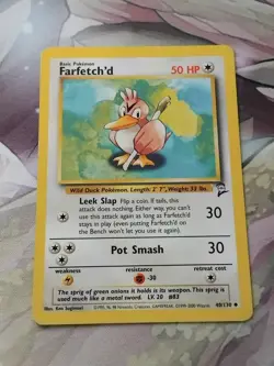 Pokemon TCG Farfetch'd Base Set 2 40/130 Regular MP. - Image 1