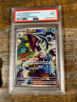 POKEMON 2023 PAL EN Illustration Rare BAXCALIBUR #210 PSA 9 Mint RARE - Image 1